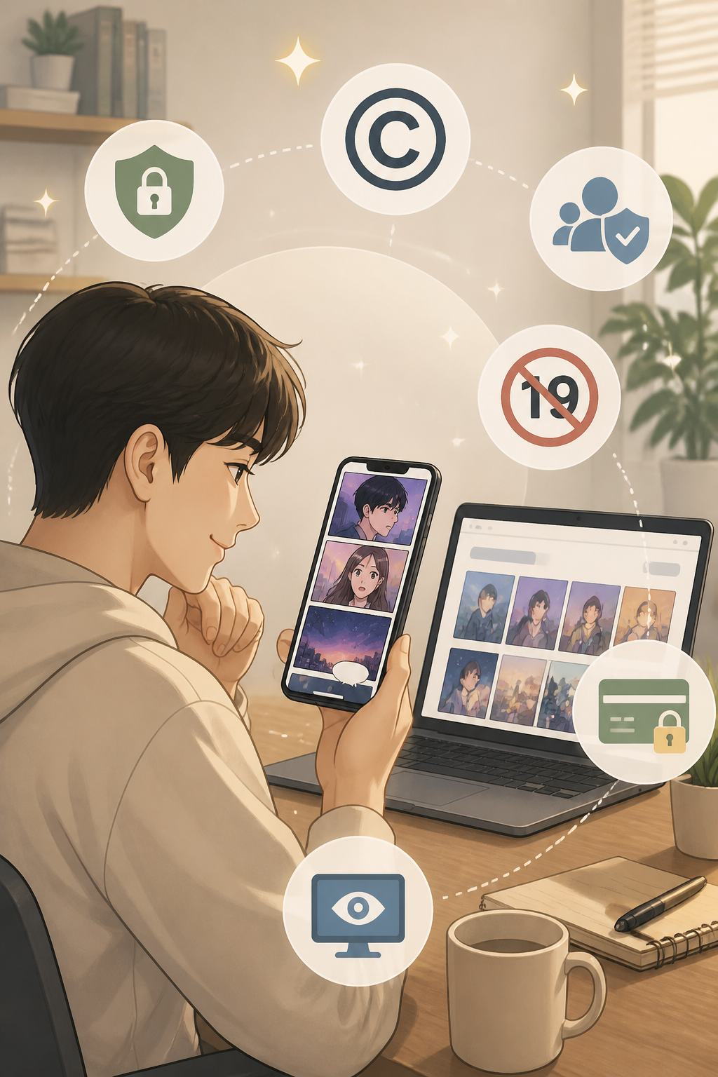 웹툰 사이트 정보 안내 이미지